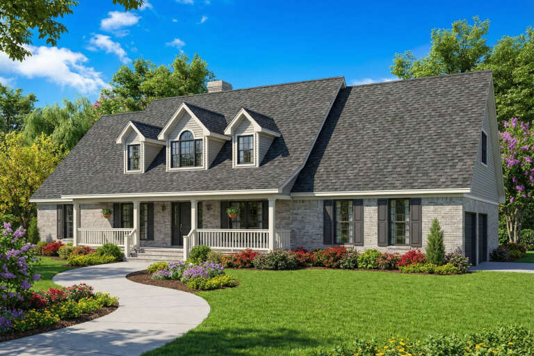 House Plan House Plan #5518 Angled Front Elevation