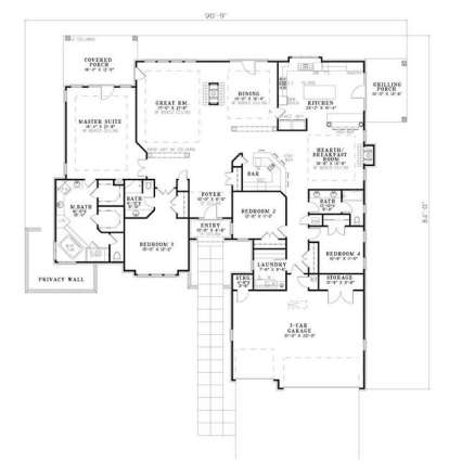 Floorplan 1 for House Plan #110-00572