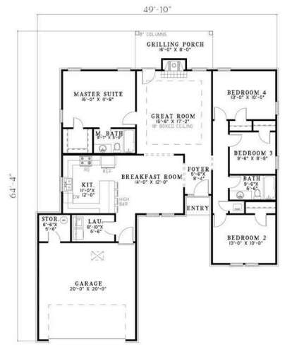 Floorplan 1 for House Plan #110-00575