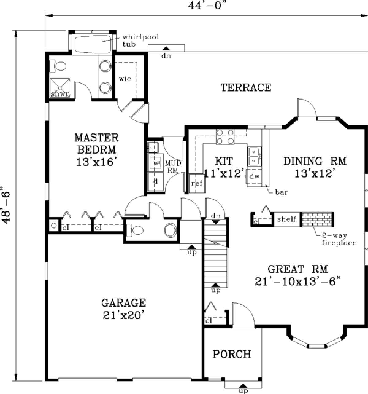Floorplan 1 for House Plan #033-00104