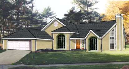 3 Bed, 2 Bath, 1843 Square Foot House Plan - #033-00105