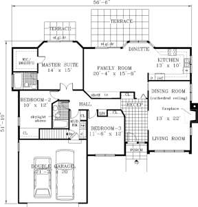 Floorplan 1 for House Plan #033-00105
