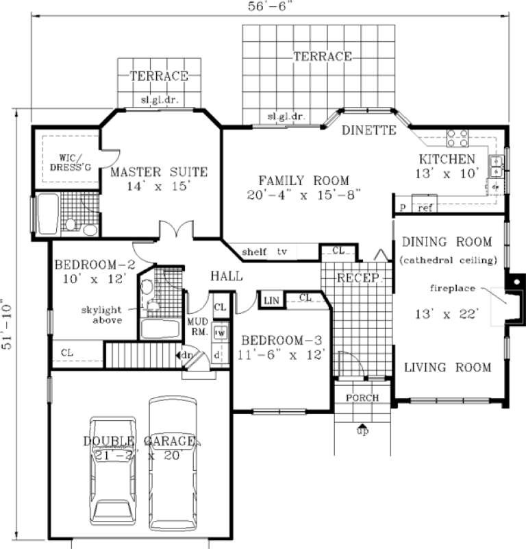 House Plan House Plan #554 Drawing 1