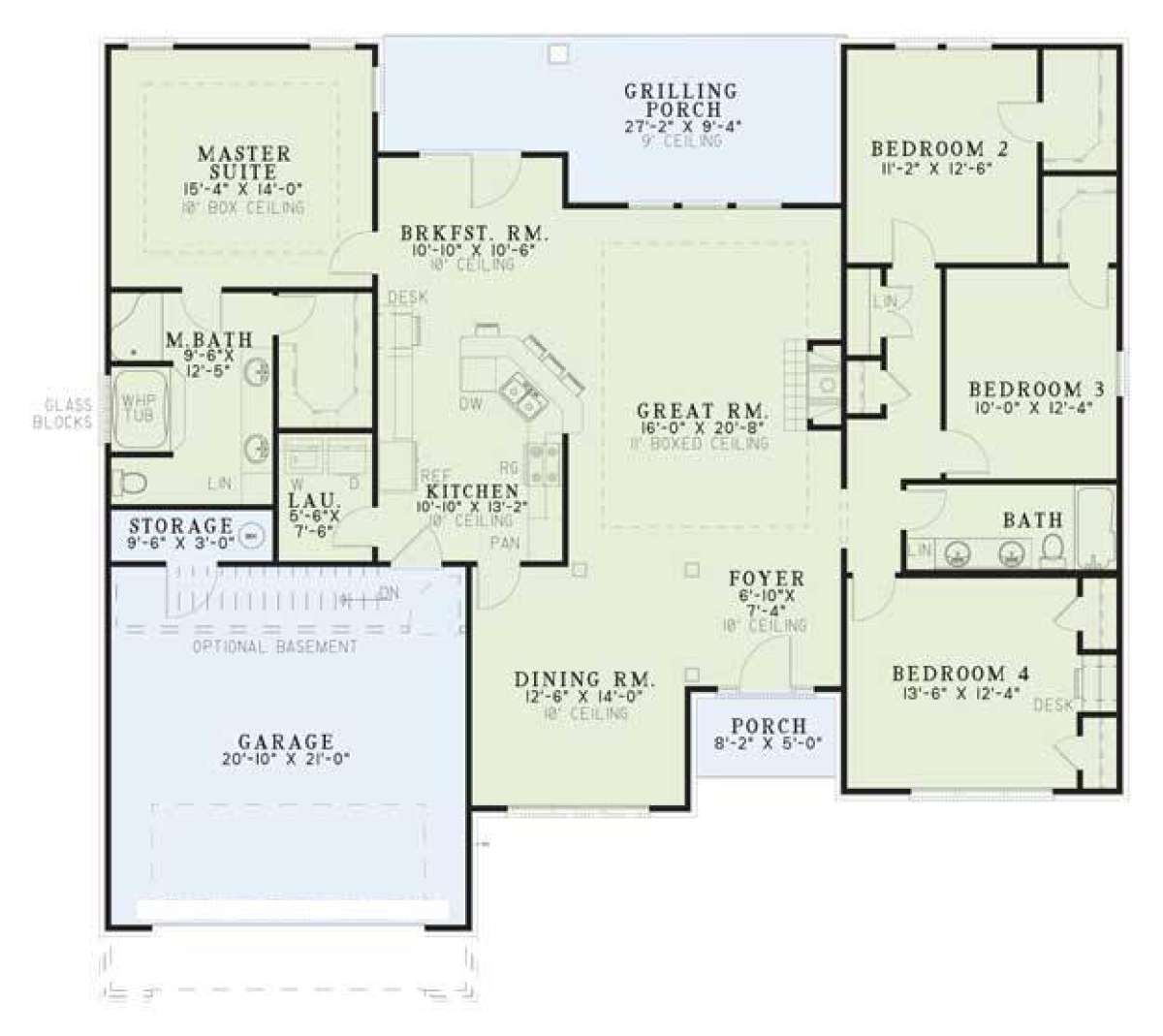 Floorplan 1 for House Plan #110-00596