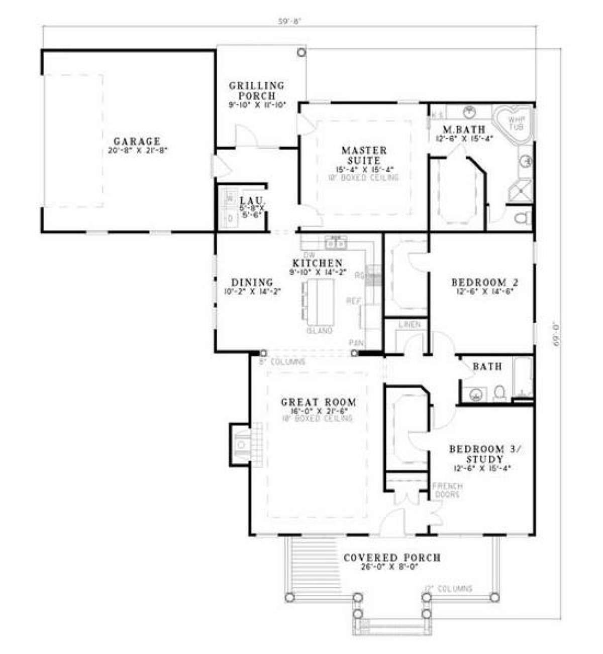Floorplan 1 for House Plan #110-00598