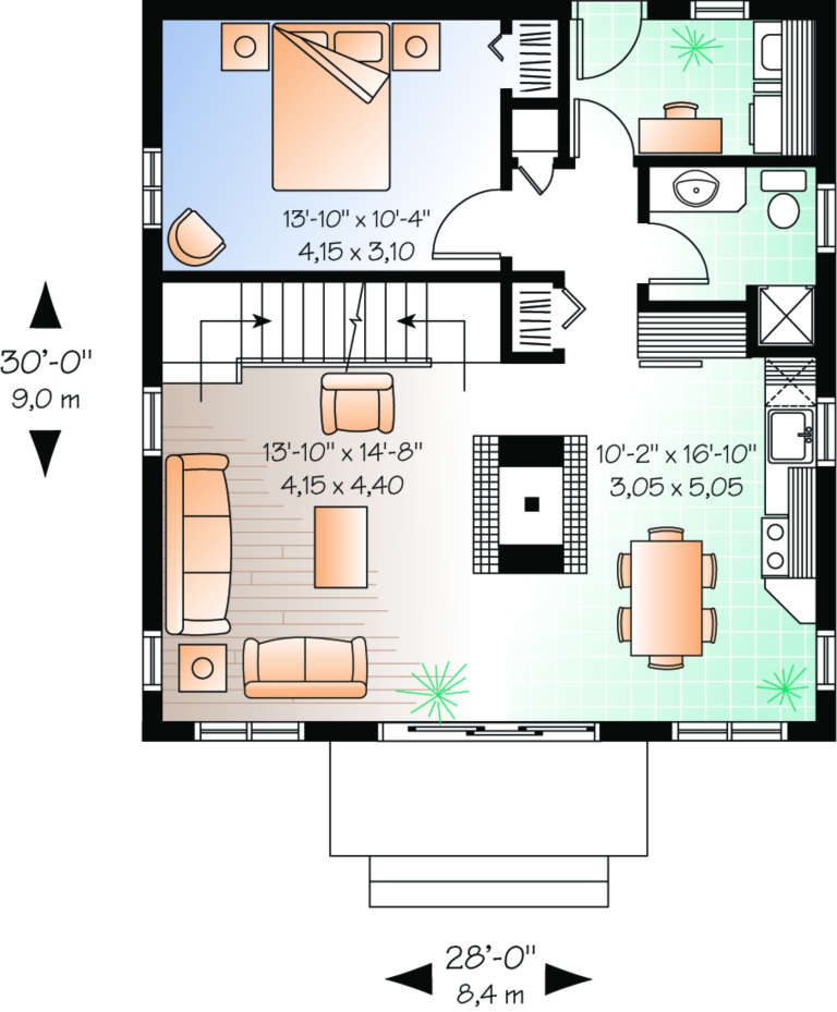 House Plan House Plan #555 Drawing 1