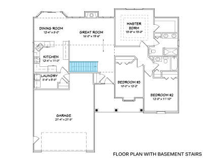 Main Floor w/ Basement Stairs Location for House Plan #849-00059