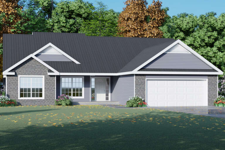 House Plan House Plan #5553 Angled Front Elevation