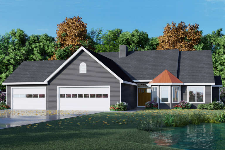 House Plan House Plan #5556 Angled Front Elevation