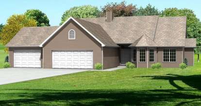 Ranch House Plan #849-00063 Elevation Photo