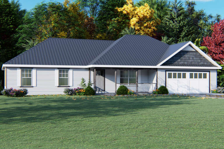 House Plan House Plan #5558 Angled Front Elevation