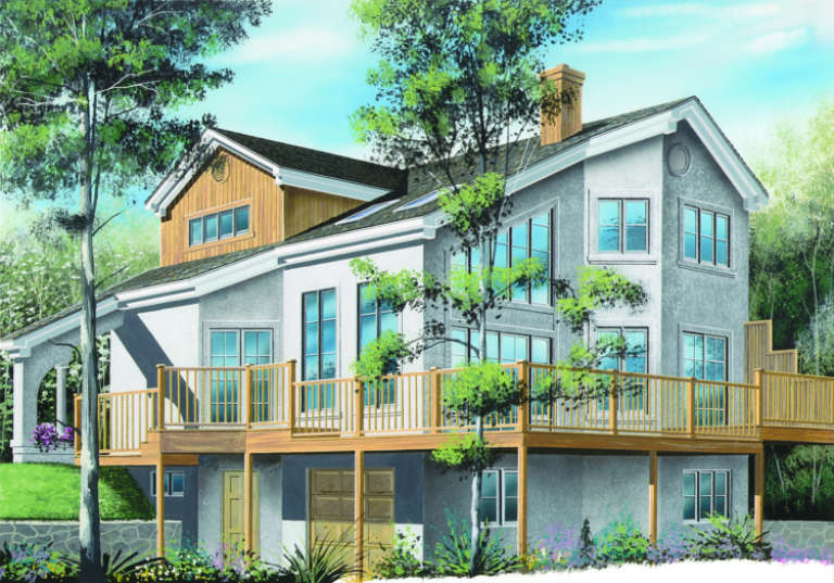 Vacation House Plan #034-00137 Elevation Photo