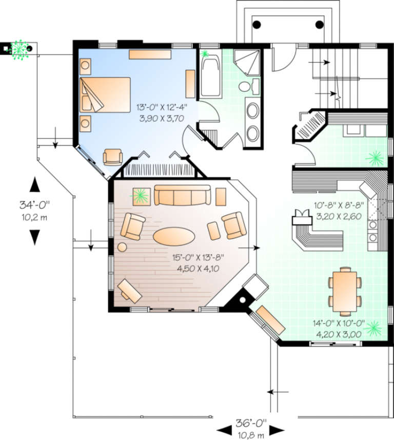 House Plan House Plan #556 Drawing 1