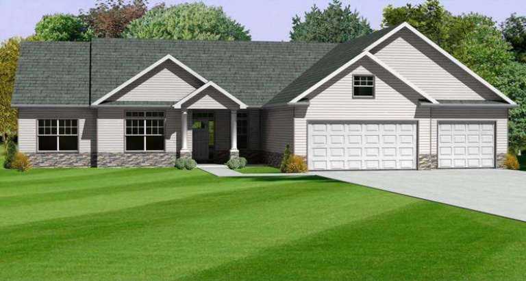 Ranch House Plan #849-00067 Elevation Photo