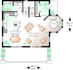 First Floor for House Plan #034-00138