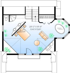 Second Floor Option 1 for House Plan #034-00138