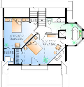 Second Floor Option 2 for House Plan #034-00138