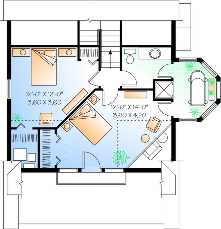 House Plan House Plan #558 Drawing 3