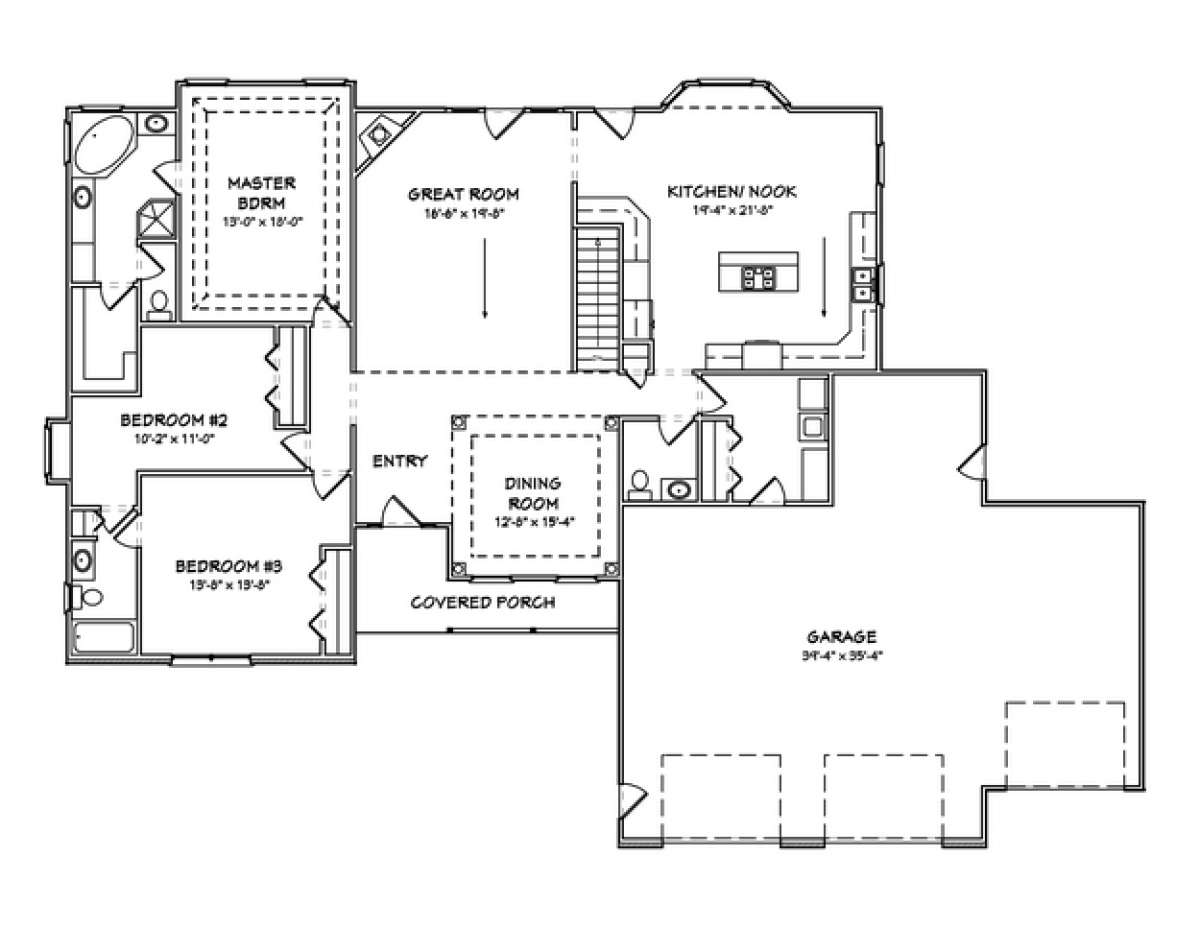 Floorplan 1 for House Plan #849-00088