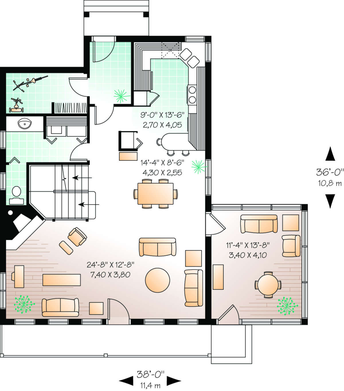 First Floor for House Plan #034-00139
