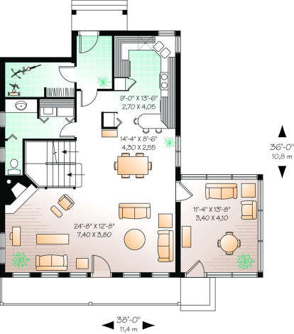 First Floor for House Plan #034-00139