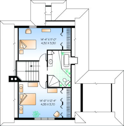 Second Floor for House Plan #034-00139