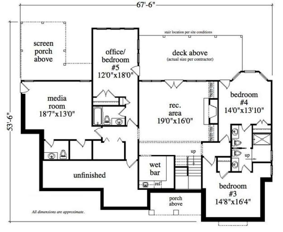 Terrace Floor Plan for House Plan #957-00001