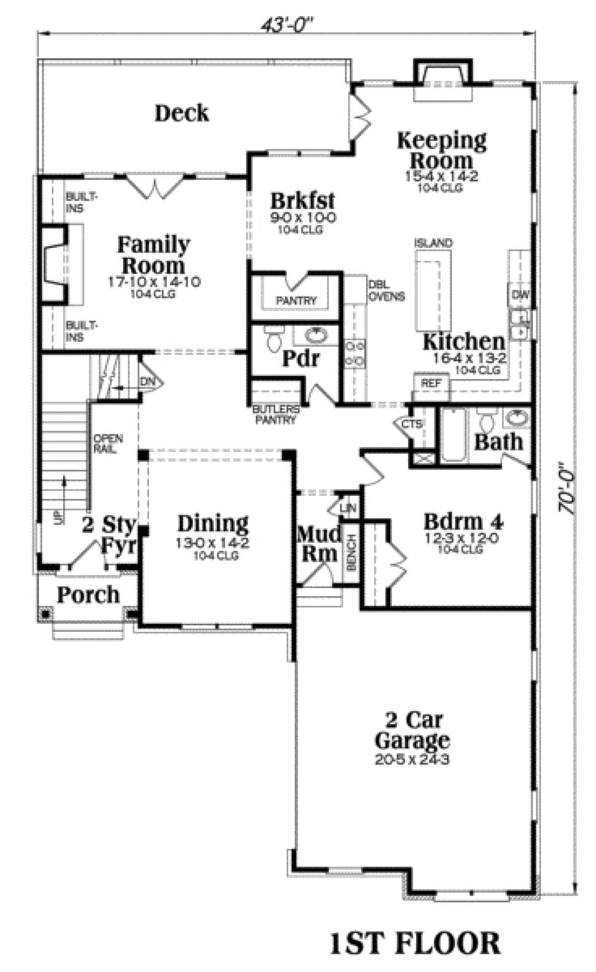 Main Floor for House Plan #009-00039