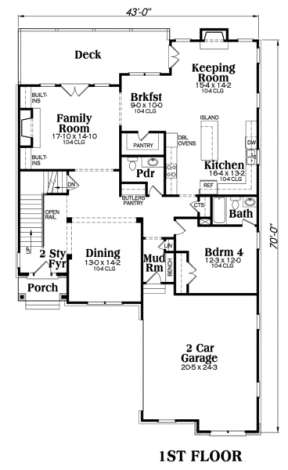 Main Floor for House Plan #009-00039
