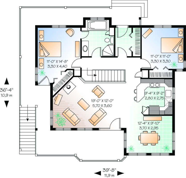 House Plan House Plan #560 Drawing 1