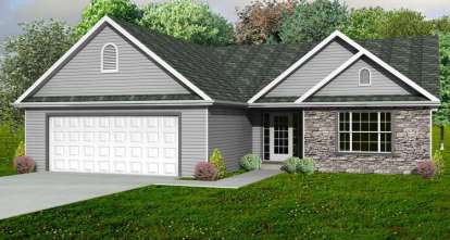 3 Bed, 2 Bath, 1572 Square Foot House Plan - #849-00100