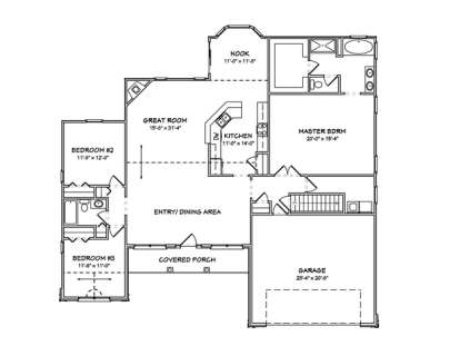 Floorplan 1 for House Plan #849-00102