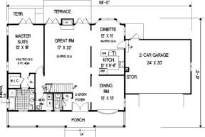 Floorplan 1 for House Plan #033-00107