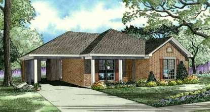 3 Bed, 1 Bath, 1021 Square Foot House Plan - #110-00603