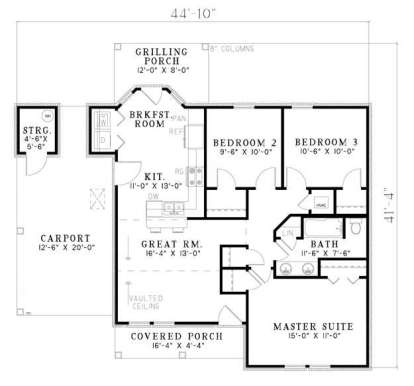 Floorplan 1 for House Plan #110-00603