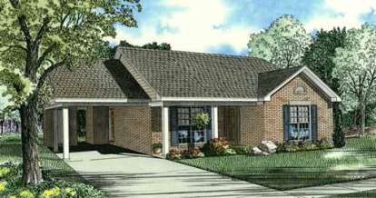 3 Bed, 1 Bath, 1021 Square Foot House Plan - #110-00604