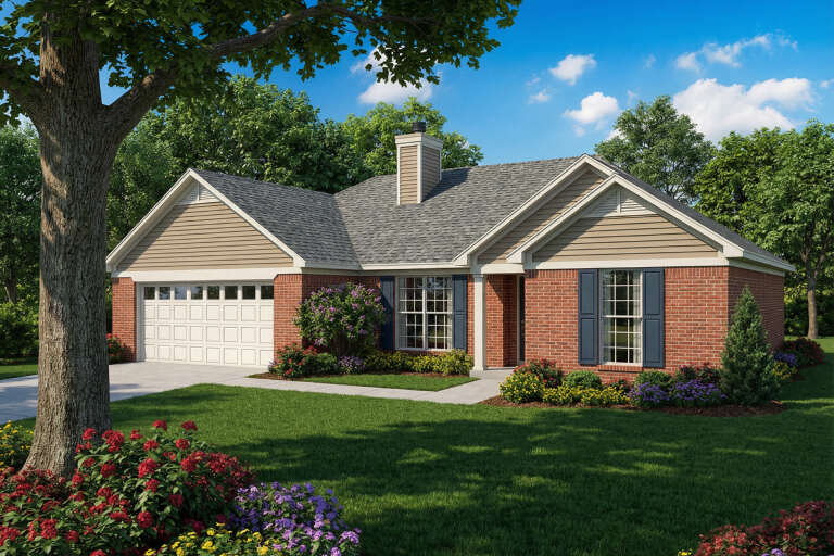 House Plan House Plan #5619 Angled Front Elevation