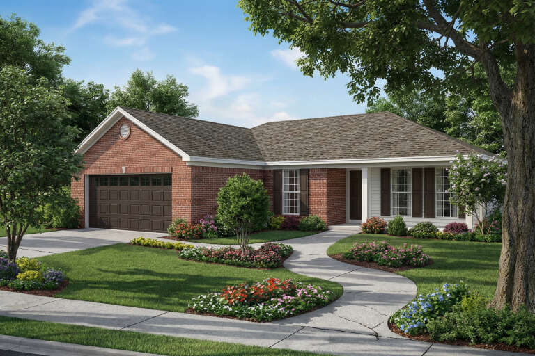 House Plan House Plan #5624 Angled Front Elevation