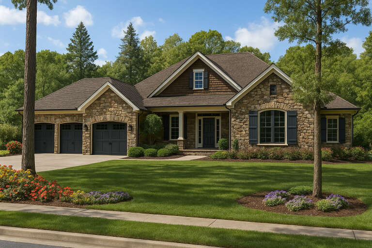 House Plan House Plan #5626 Angled Front Elevation