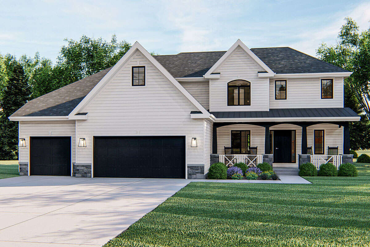 Modern Farmhouse Plan: 2,787 Square Feet, 4 Bedrooms, 2.5 Modern Farmhouse Plan: 2,787 Square Feet, 4 Bedrooms, 2.5