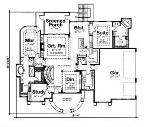 Floorplan 1 for House Plan #963-00006