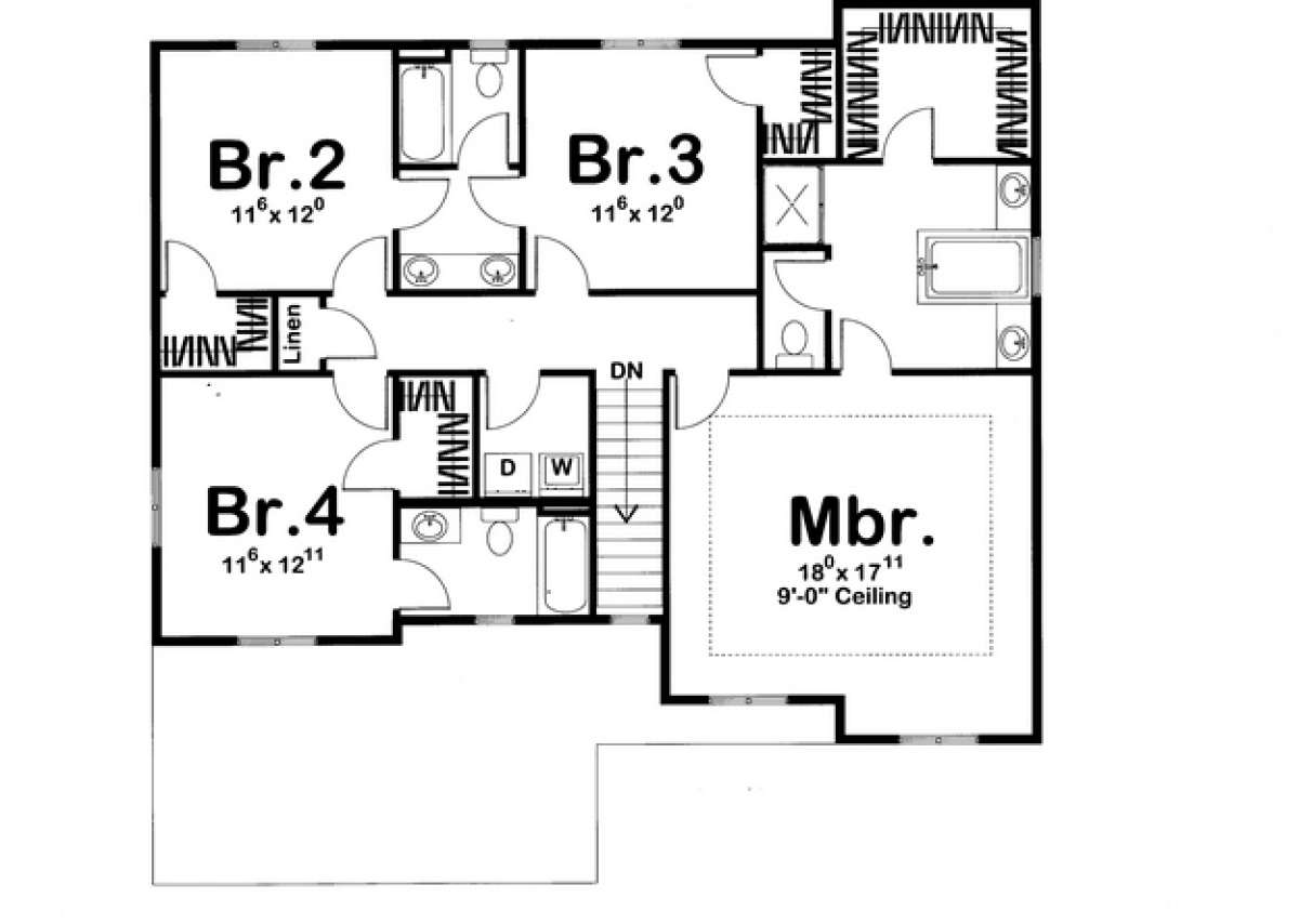 Second Floor for House Plan #963-00009