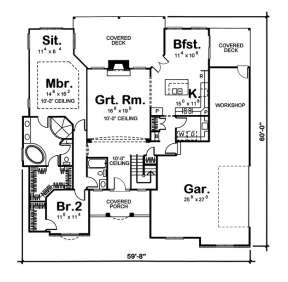 Floorplan 1 for House Plan #963-00011
