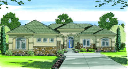 European House Plan #963-00012 Elevation Photo