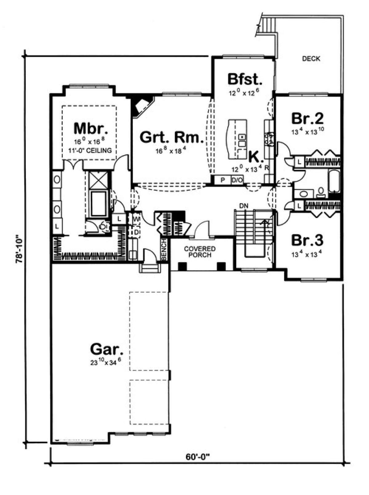 Floorplan 1 for House Plan #963-00012