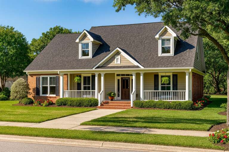 House Plan House Plan #5654 Angled Front Elevation