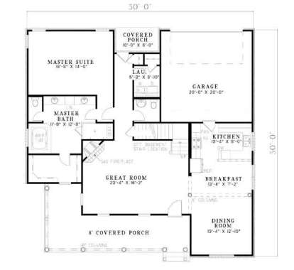 Floorplan 1 for House Plan #110-00615