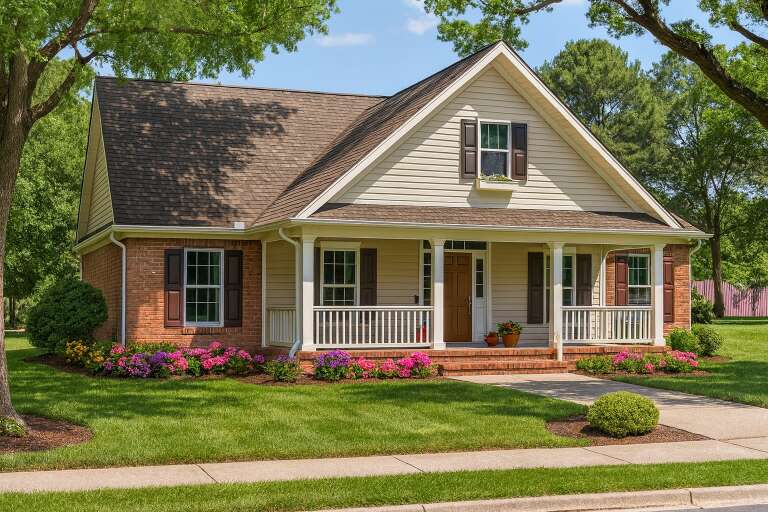 House Plan House Plan #5656 Angled Front Elevation