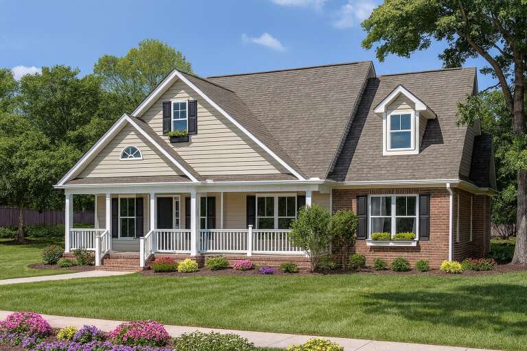 House Plan House Plan #5659 Angled Front Elevation