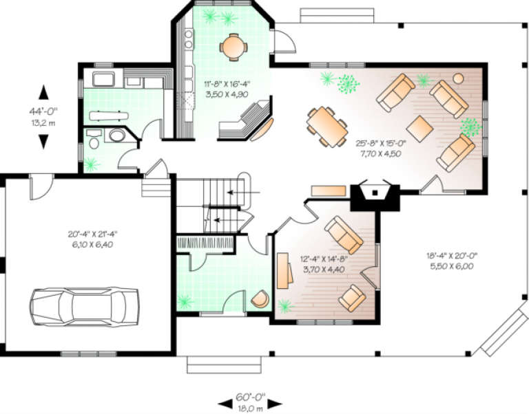 House Plan House Plan #566 Drawing 1